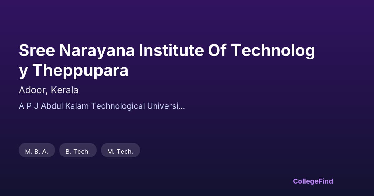 sree narayana institute of technology theppupara