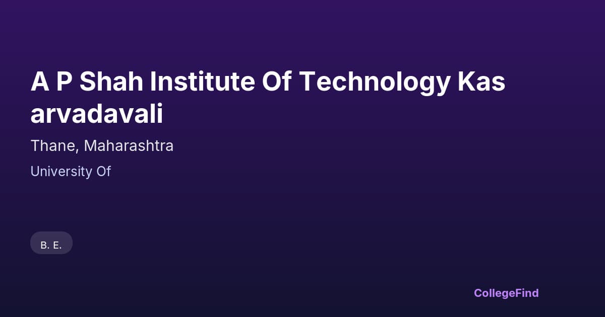 a p shah institute of technology kasarvadavali