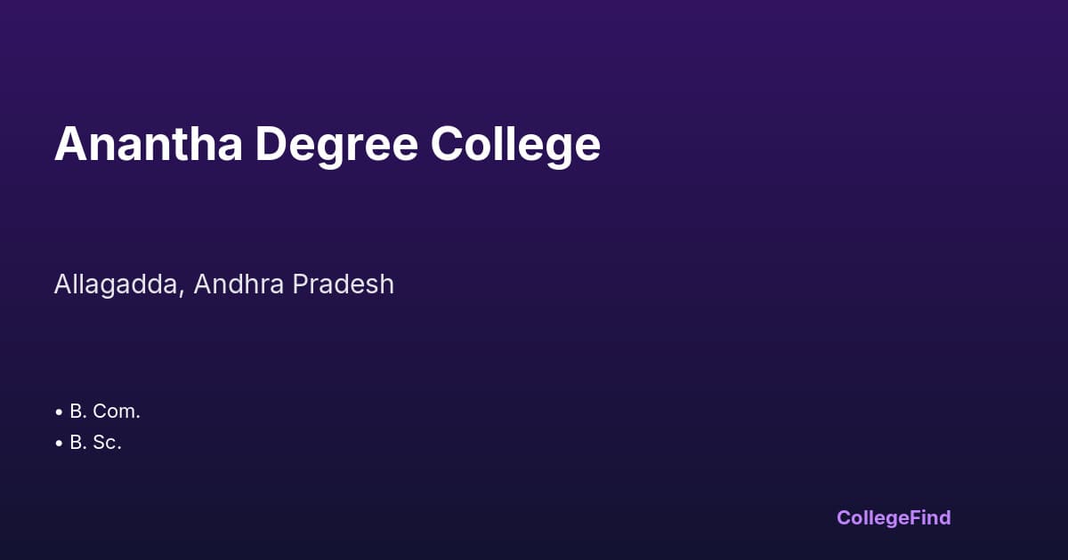 anantha degree college