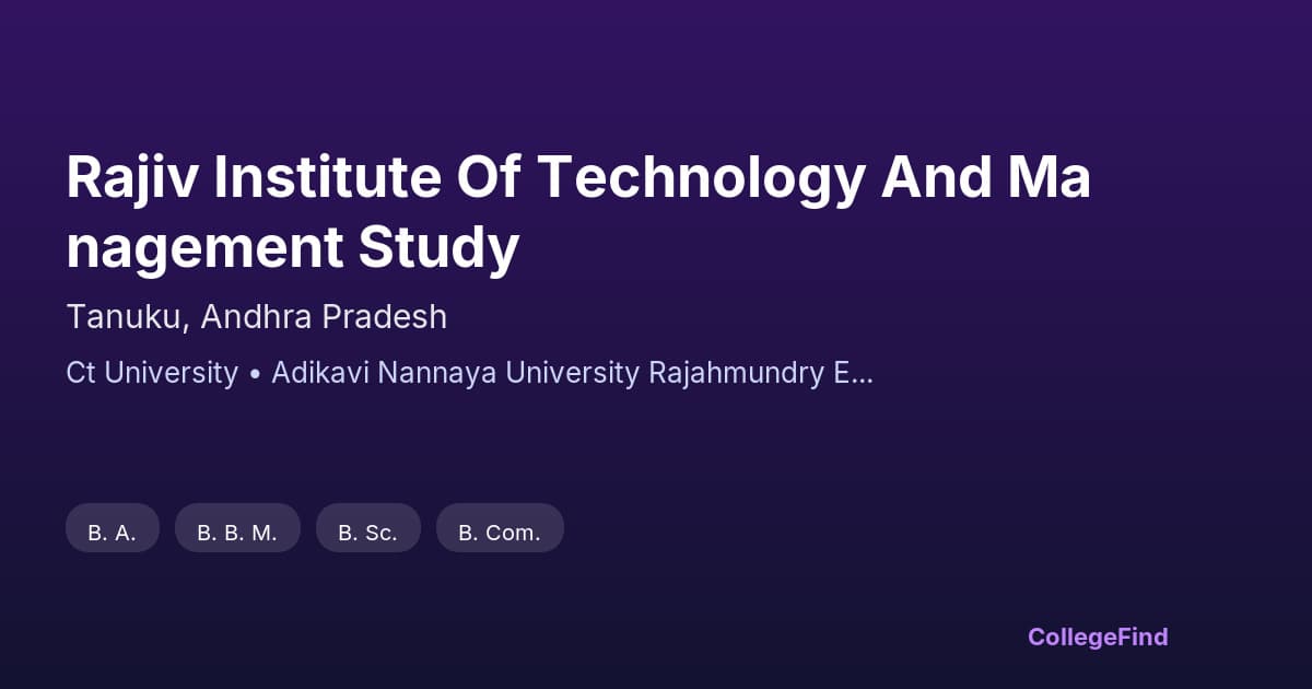 rajiv institute of technology and management study