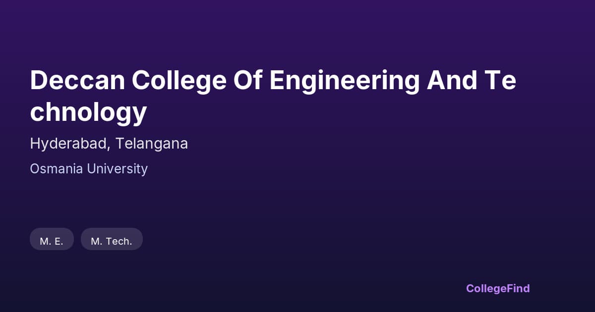 deccan college of engineering and technology