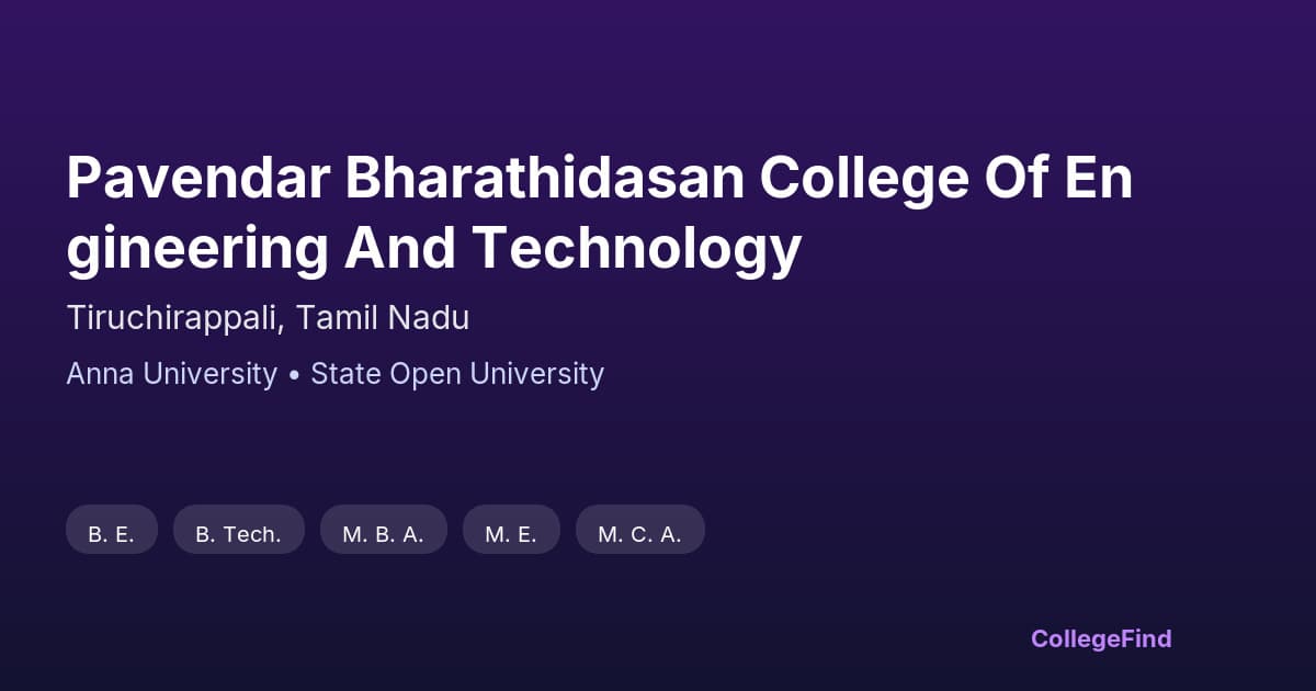 pavendar bharathidasan college of engineering and technology