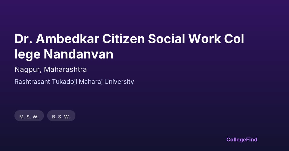 dr. ambedkar citizen social work college nandanvan