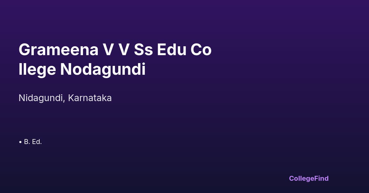grameena v v ss edu college nodagundi