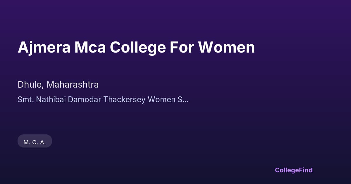 ajmera mca college for women