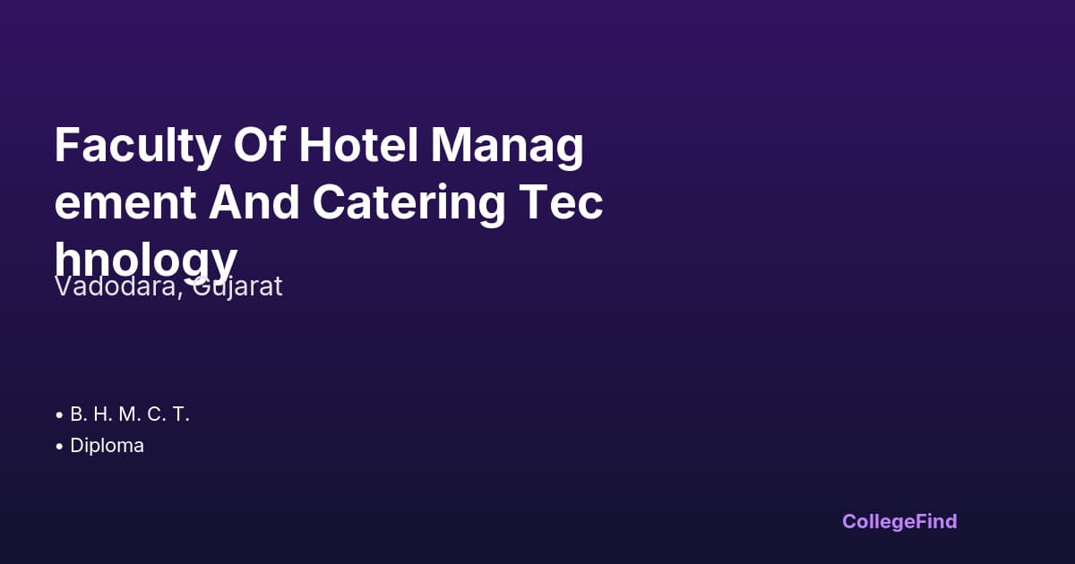 faculty of hotel management and catering technology