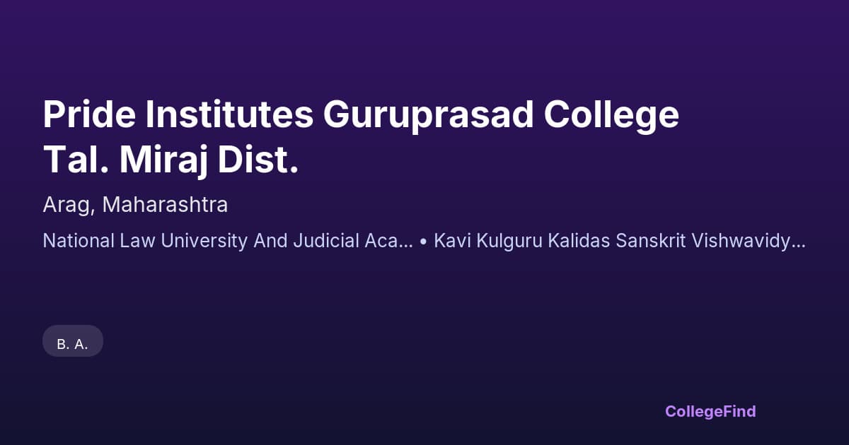 pride institutes guruprasad college tal. miraj dist.