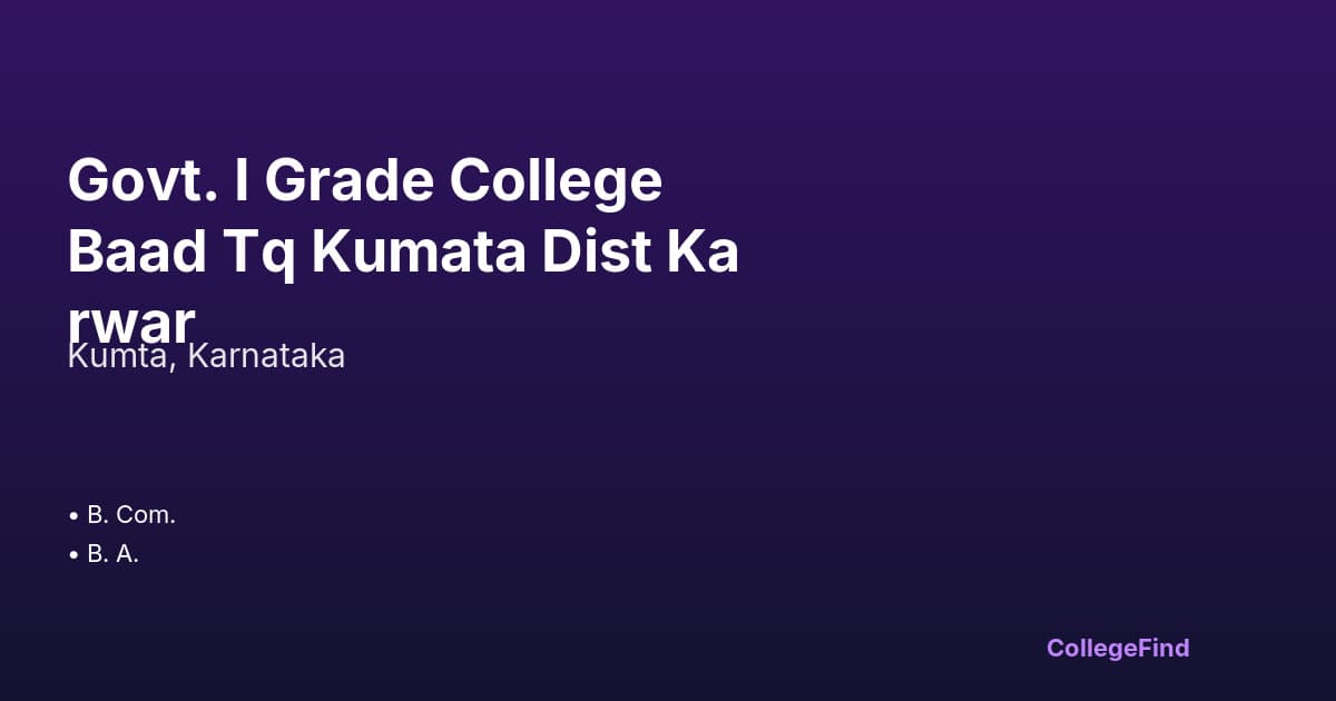govt. i grade college baad tq kumata dist karwar