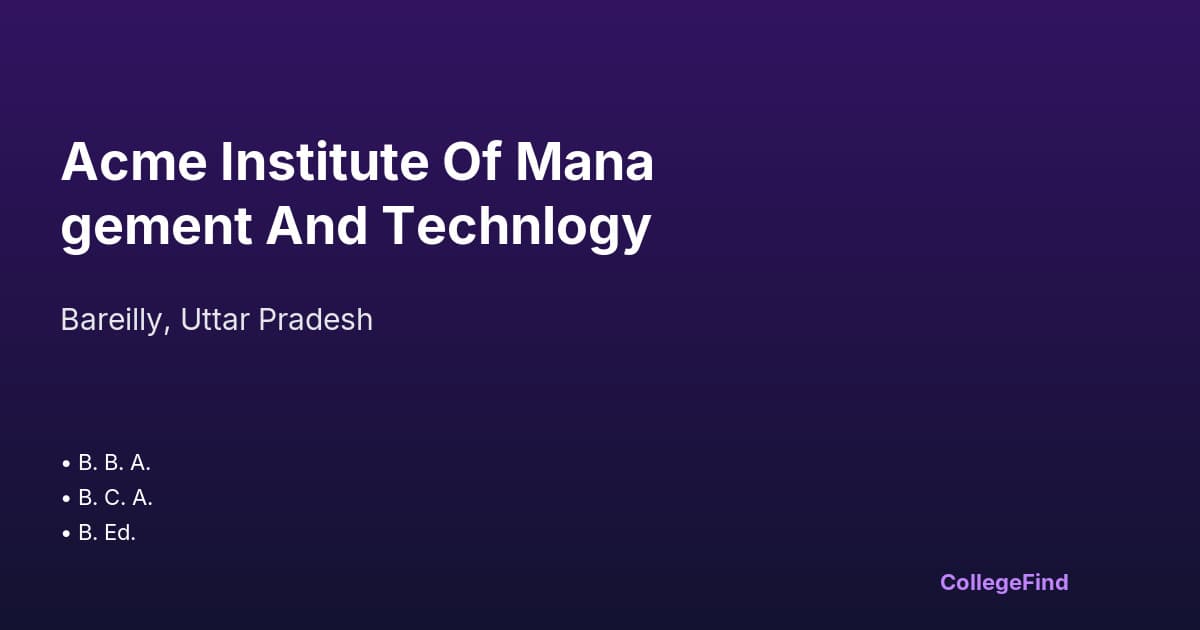 acme institute of management and technlogy