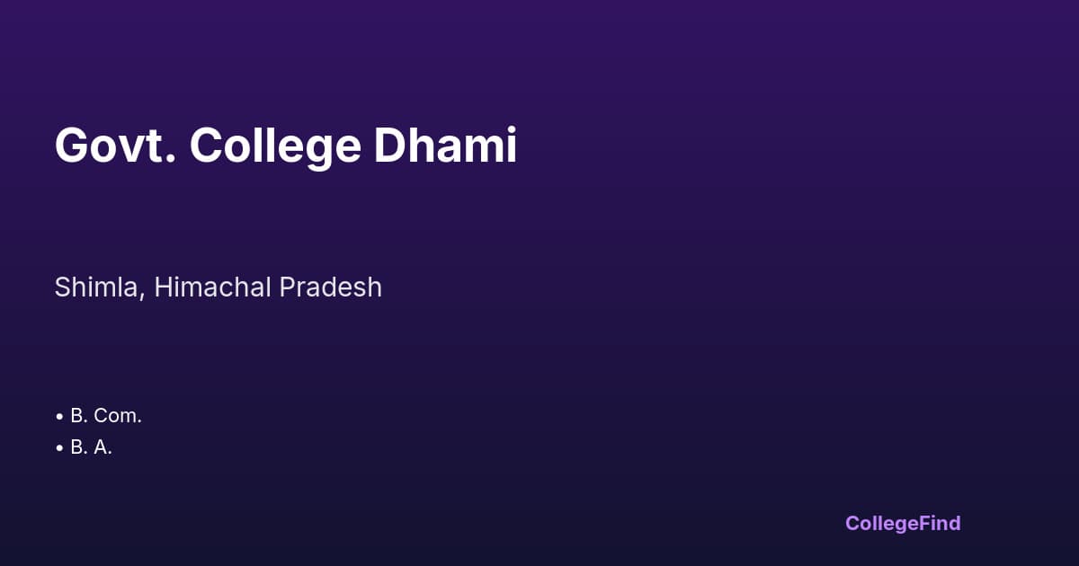 govt. college dhami