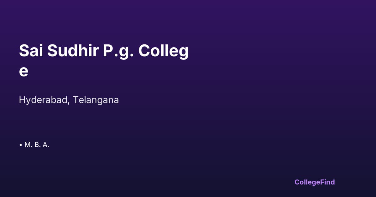 sai sudhir p.g. college