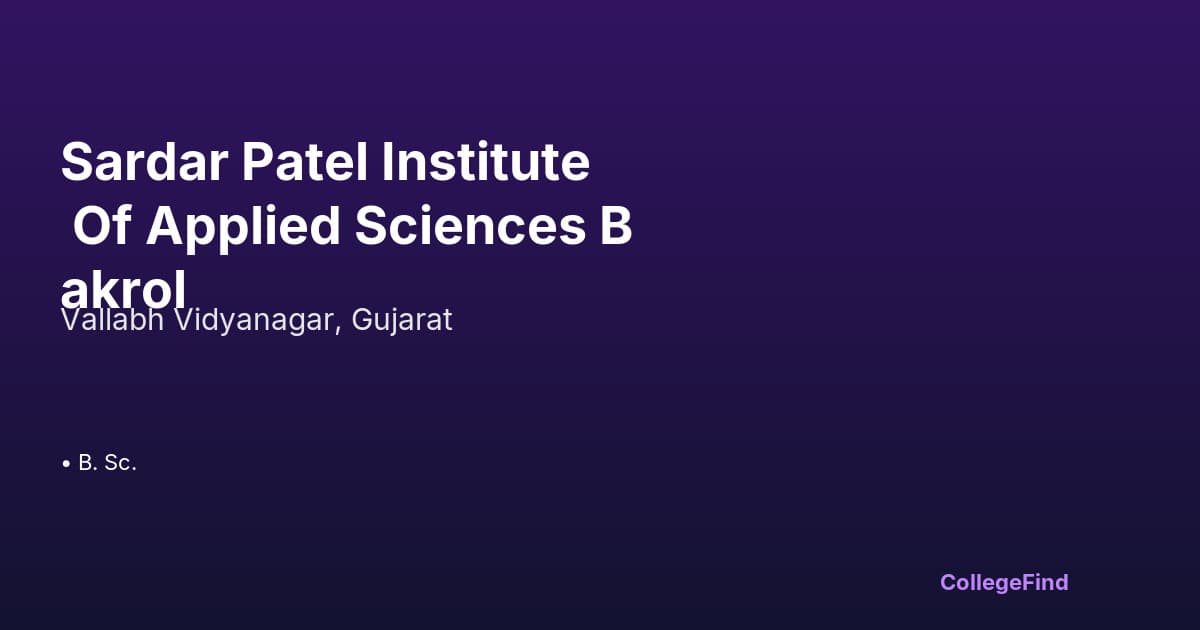 sardar patel institute of applied sciences bakrol