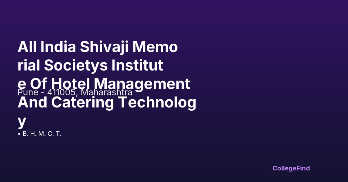 all india shivaji memorial societys institute of hotel management and catering technology