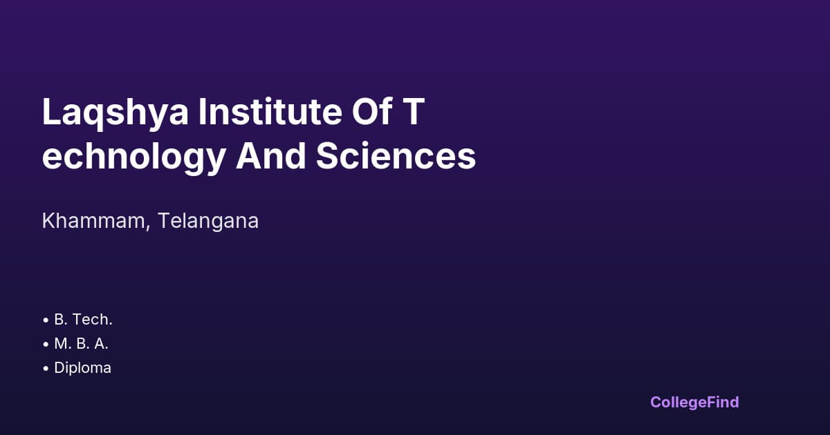laqshya institute of technology and sciences