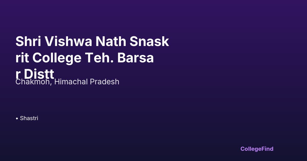 shri vishwa nath snaskrit college teh. barsar distt