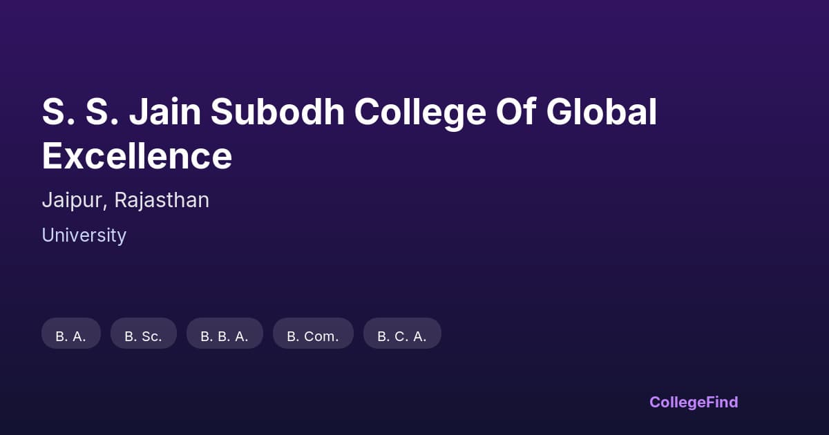 s. s. jain subodh college of global excellence