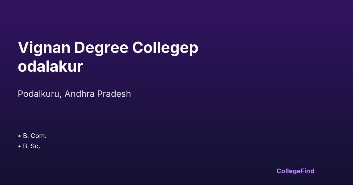 vignan degree collegepodalakur