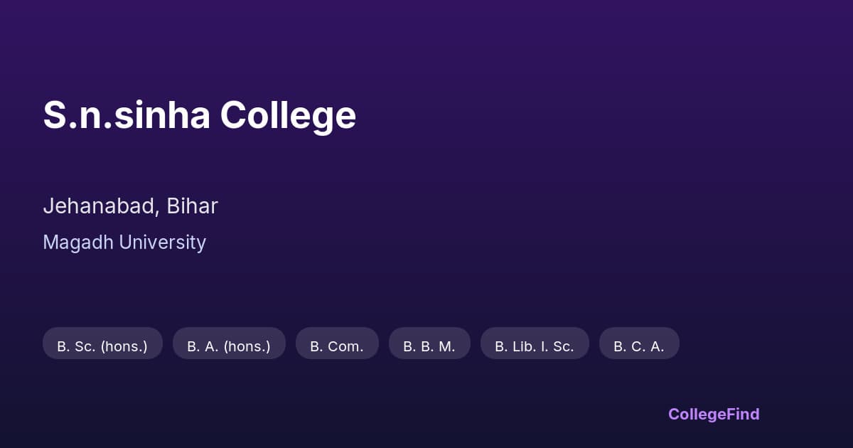 s.n.sinha college