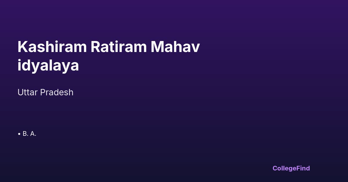 kashiram ratiram mahavidyalaya