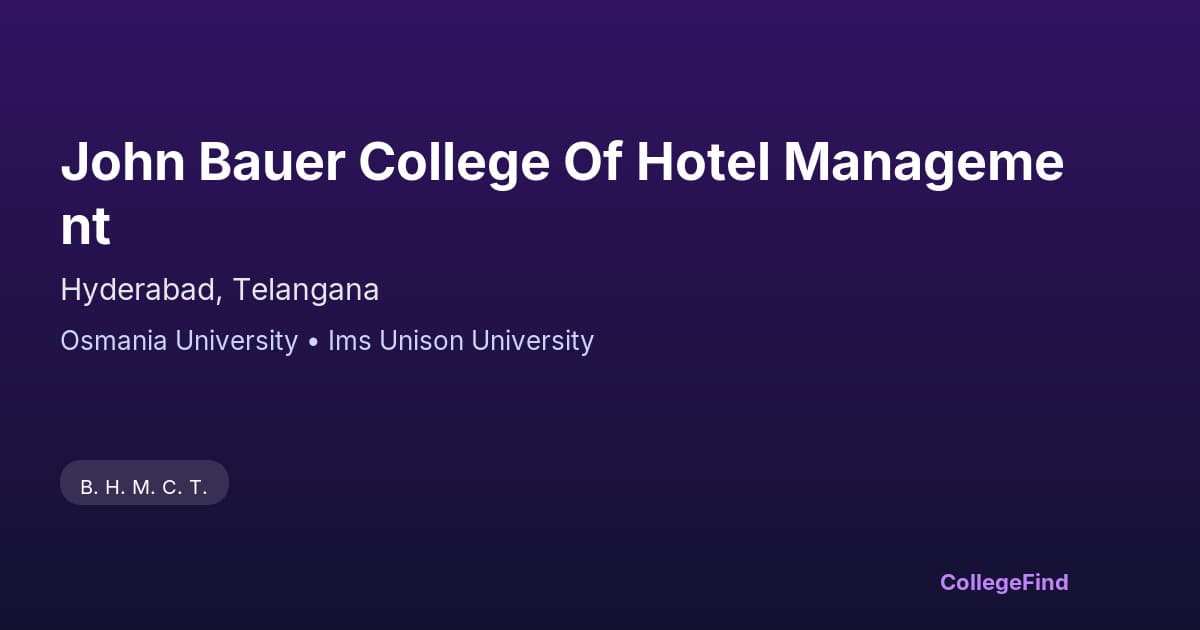 john bauer college of hotel management
