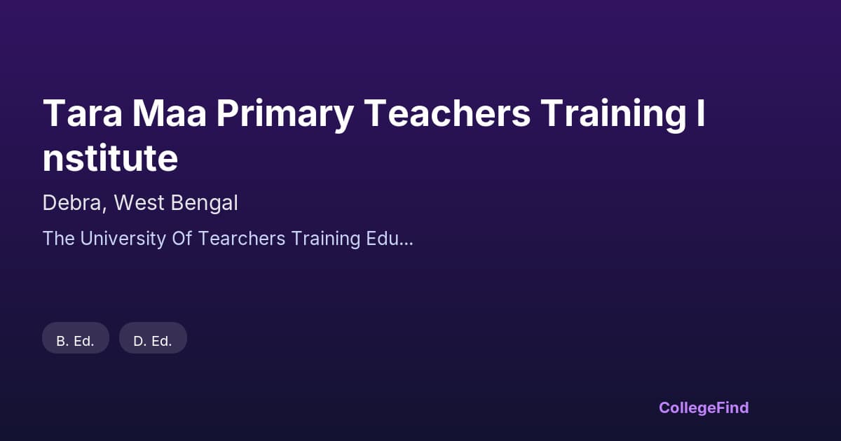 tara maa primary teachers training institute