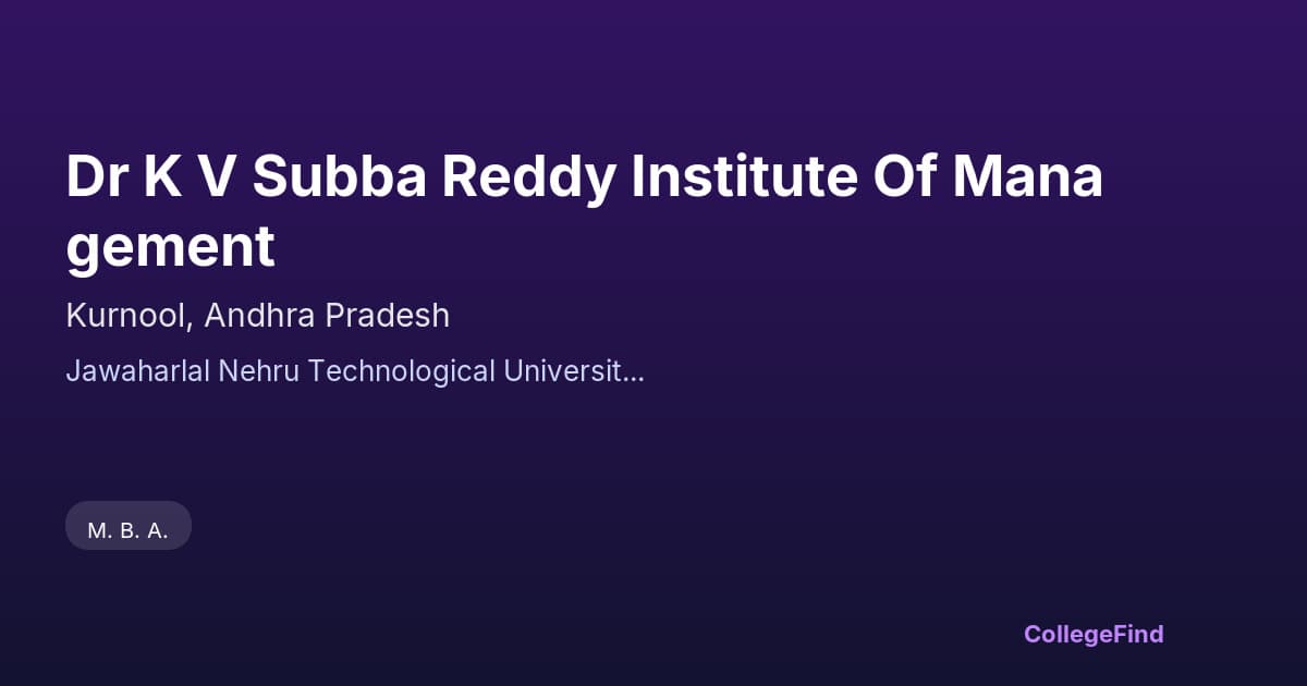 dr k v subba reddy institute of management