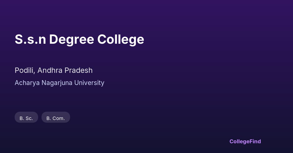 s.s.n degree college