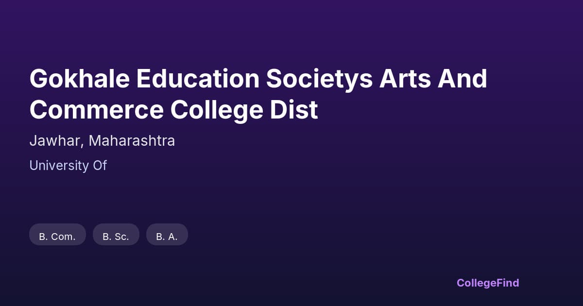gokhale education societys arts and commerce college dist