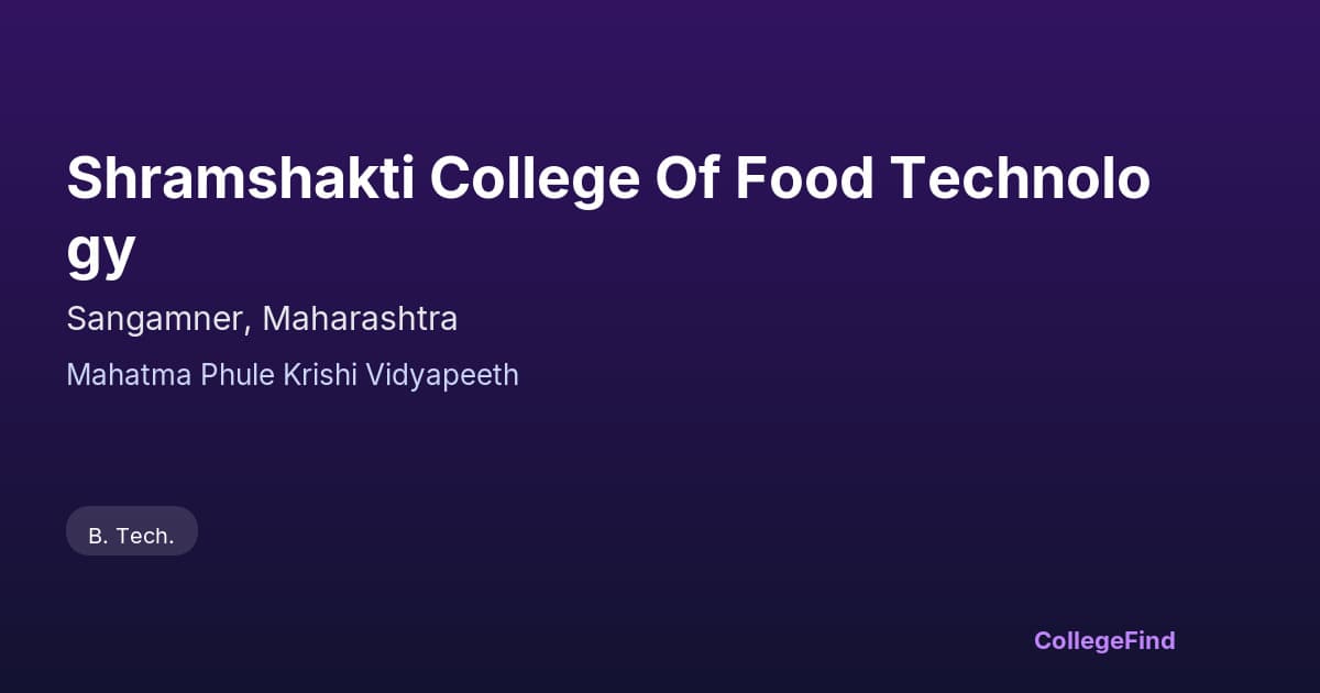 shramshakti college of food technology