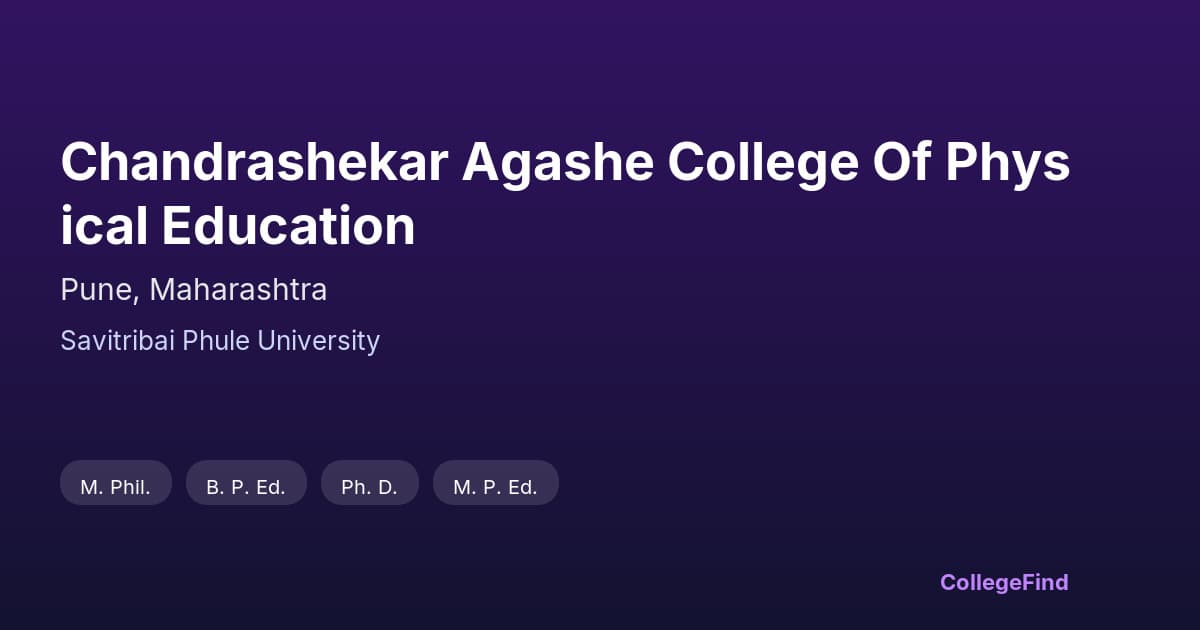 chandrashekar agashe college of physical education