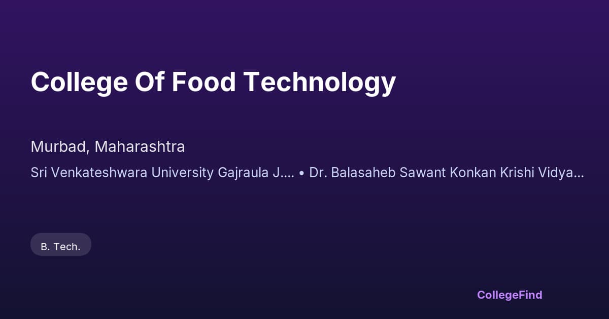 college of food technology