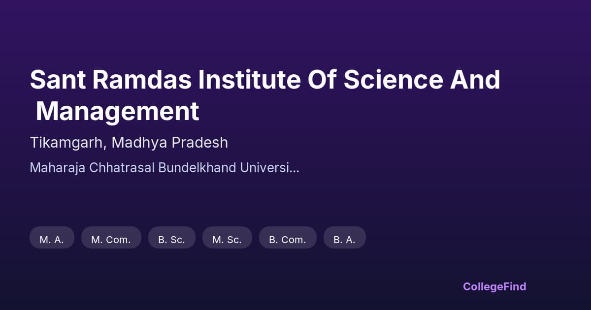 sant ramdas institute of science and management