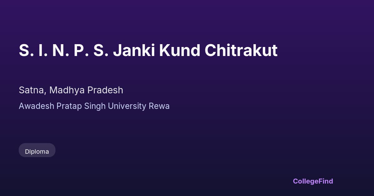 s. i. n. p. s. janki kund chitrakut