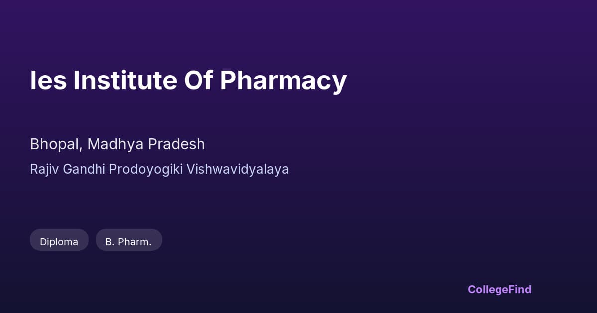 ies institute of pharmacy