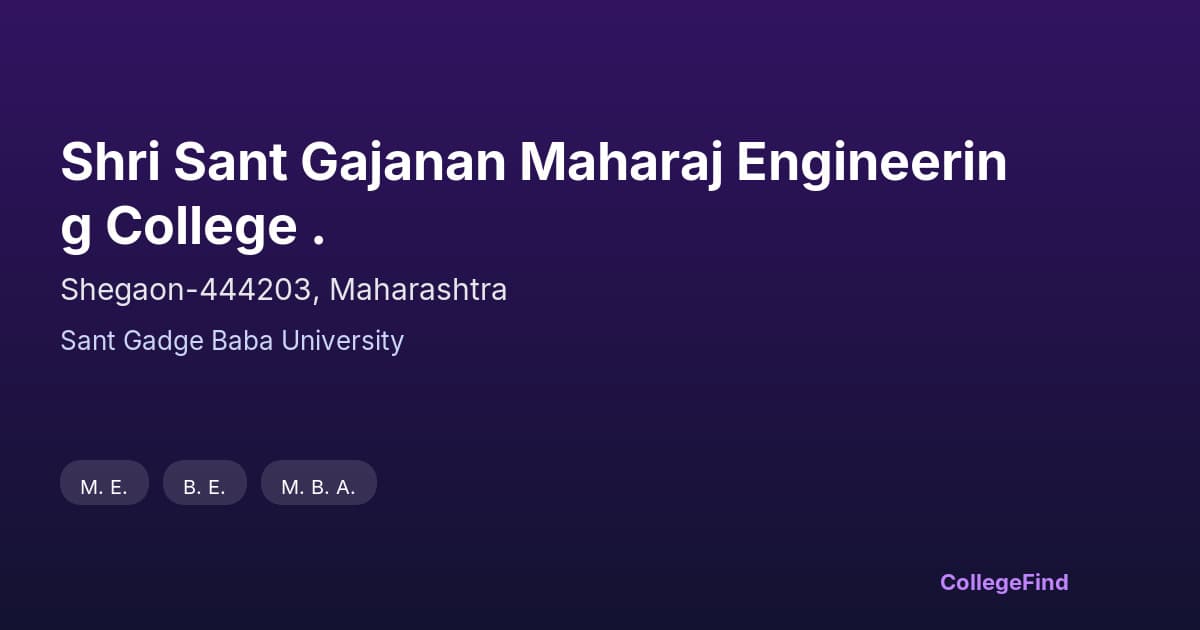 shri sant gajanan maharaj engineering college .