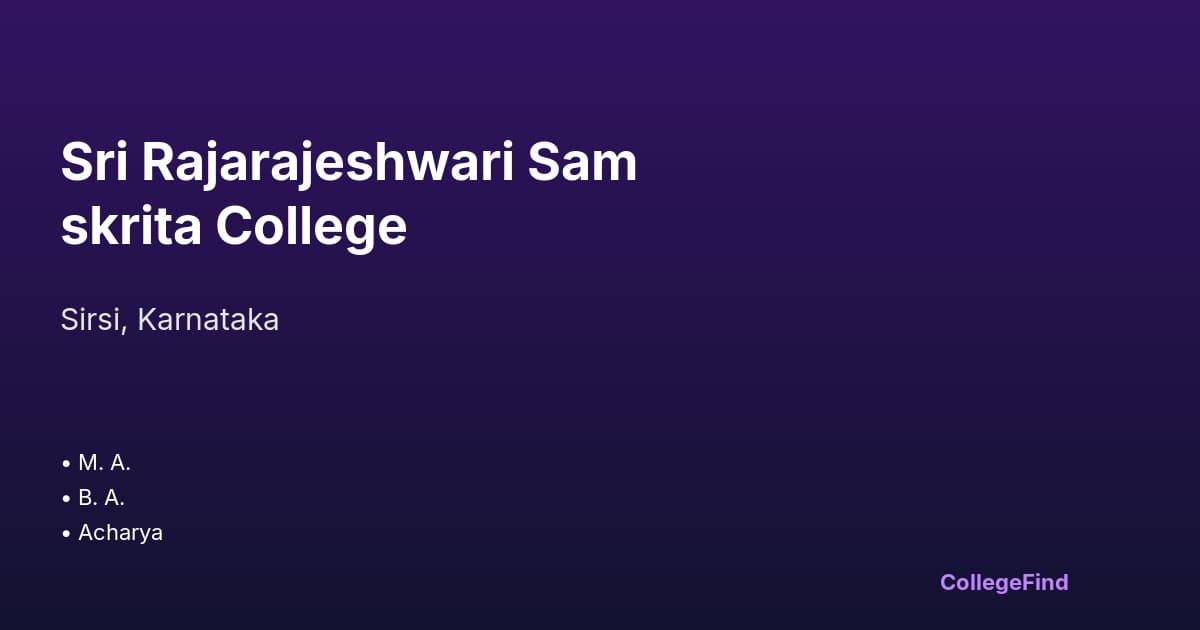 sri rajarajeshwari samskrita college