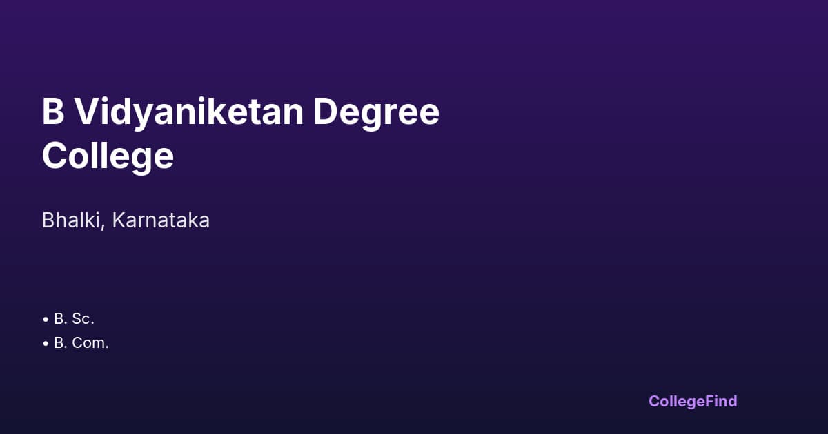 b vidyaniketan degree college