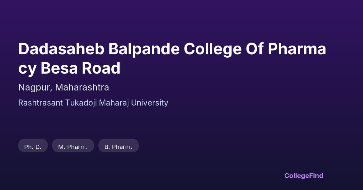 dadasaheb balpande college of pharmacy besa road