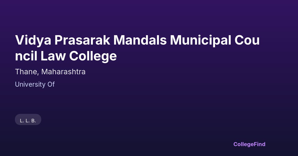 vidya prasarak mandals municipal council law college