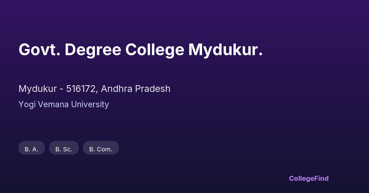 govt. degree college mydukur.