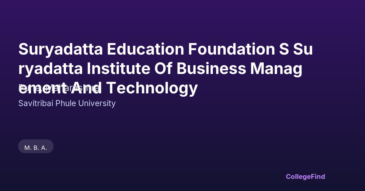 suryadatta education foundation s suryadatta institute of business management and technology