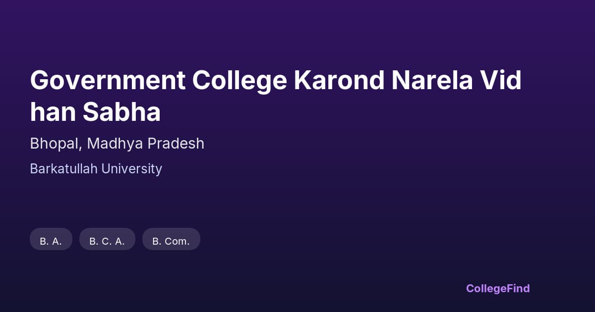 government college karond narela vidhan sabha