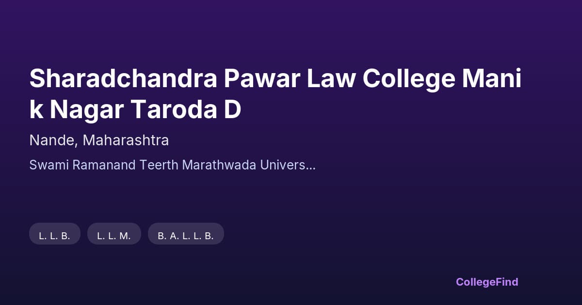 sharadchandra pawar law college manik nagar taroda d