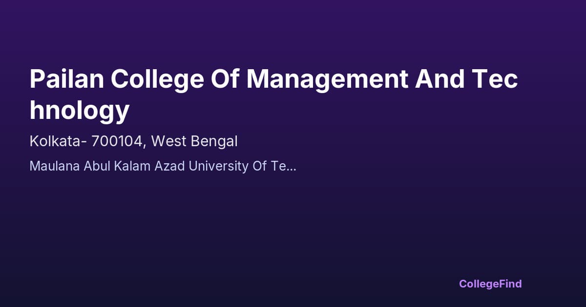 pailan college of management and technology