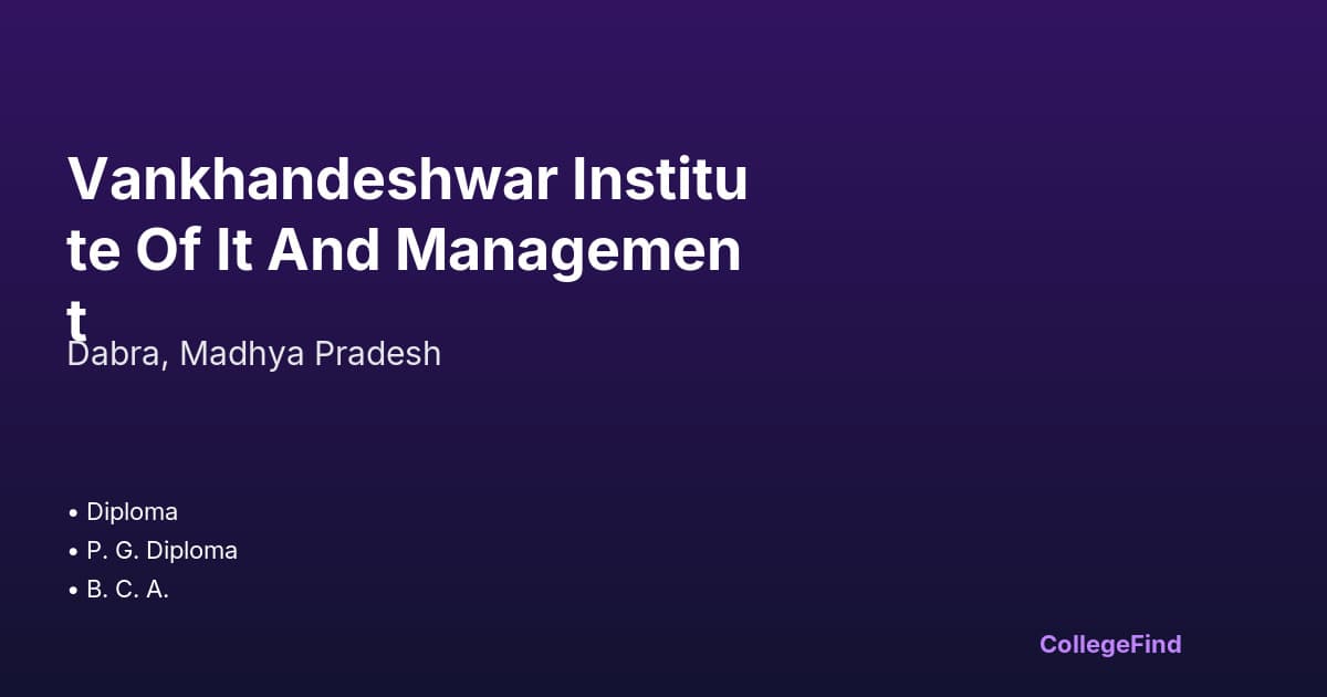 vankhandeshwar institute of it and management