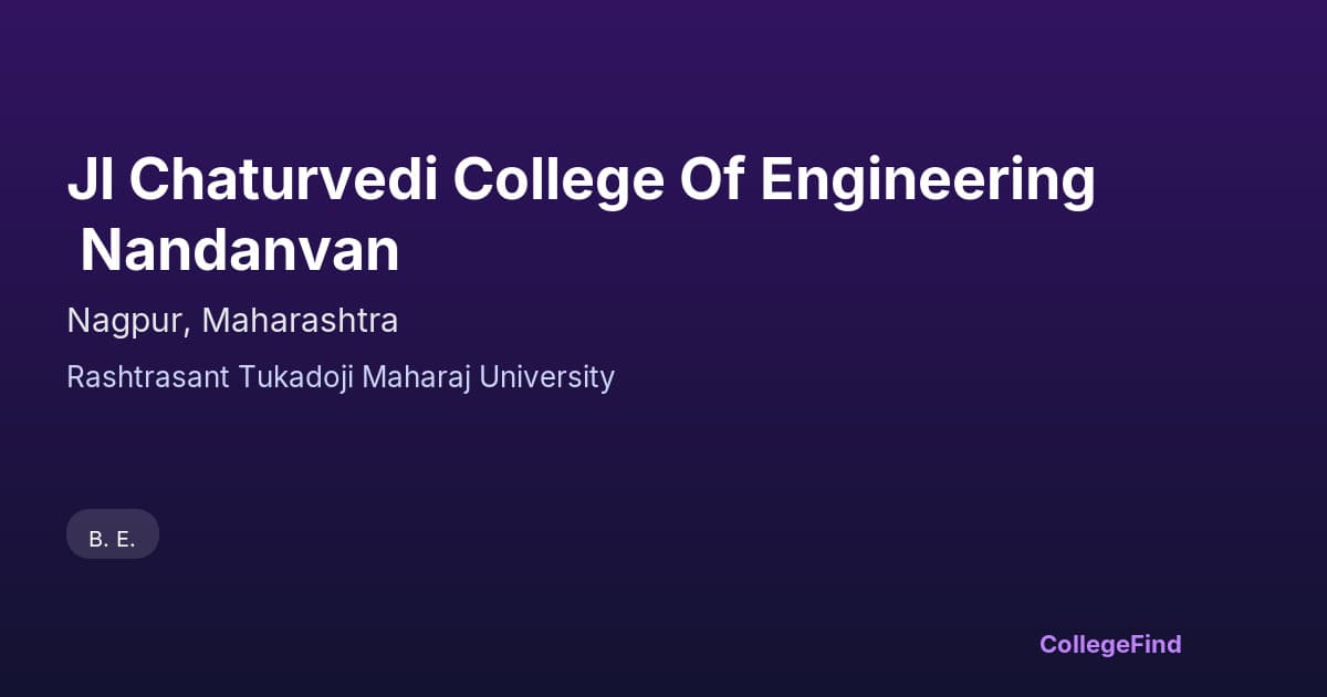 jl chaturvedi college of engineering nandanvan