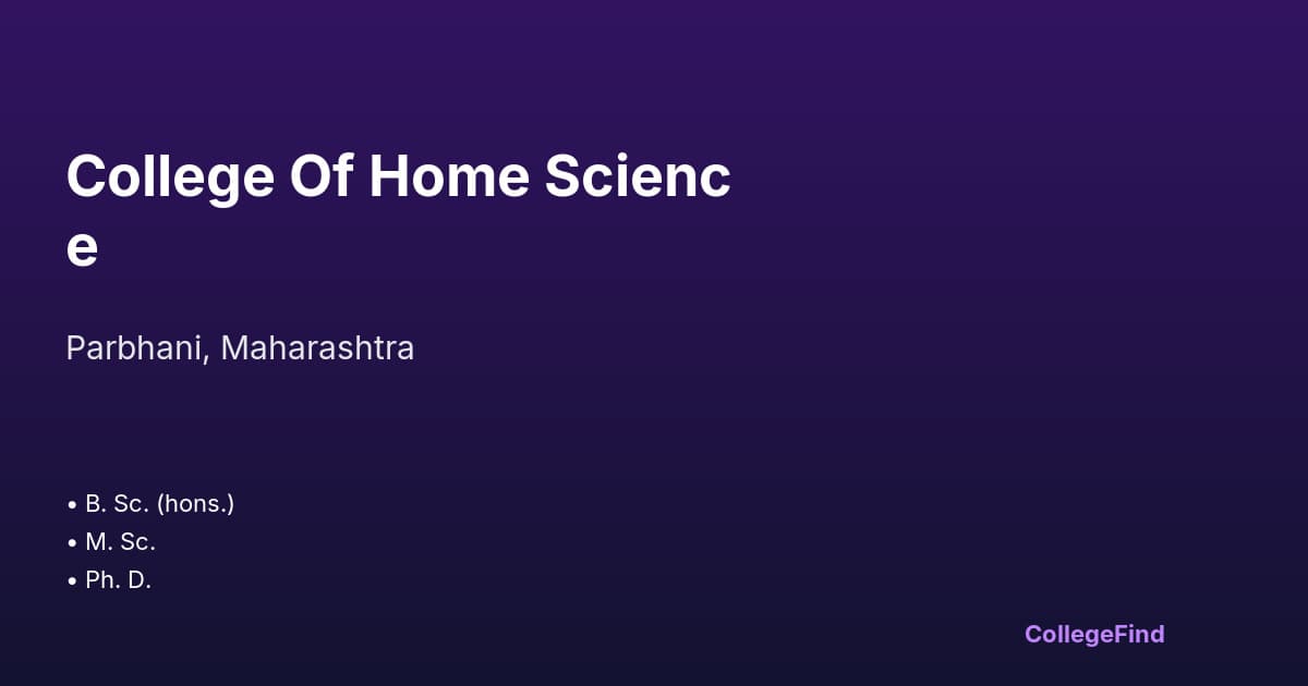 college of home science