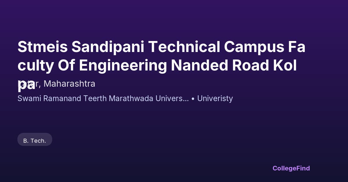 stmeis sandipani technical campus faculty of engineering nanded road kolpa