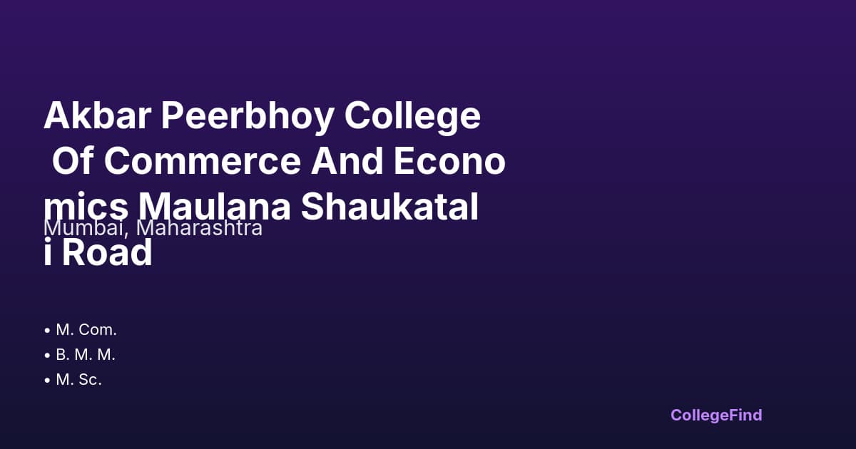 akbar peerbhoy college of commerce and economics maulana shaukatali road