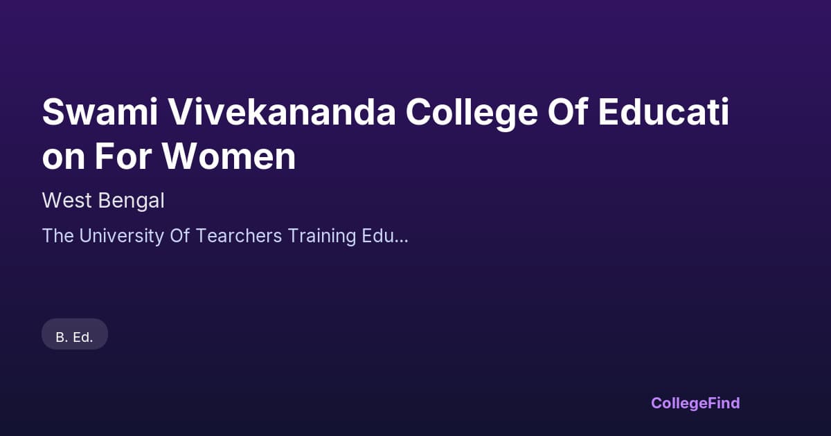 swami vivekananda college of education for women